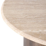 48 in. Brown Travertinetop Curvy Coffee Table